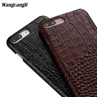 new business phone case for iphone 7 crocodile pattern genuine leather phone case half pack mobile phone protection case