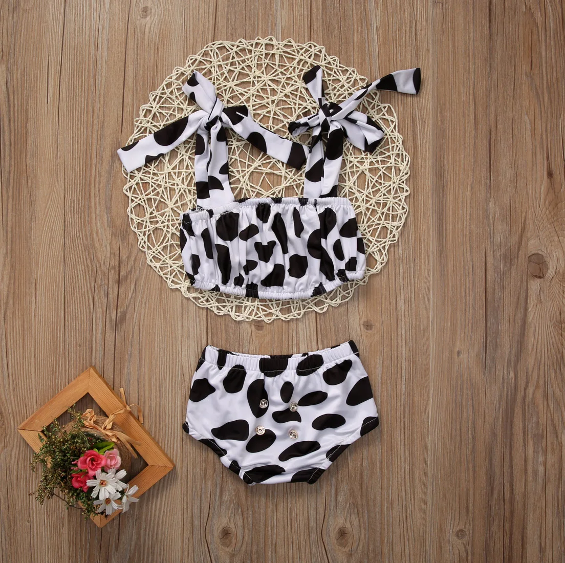 Детский комплект бикини из 2 предметов для маленьких девочек купальник танкини