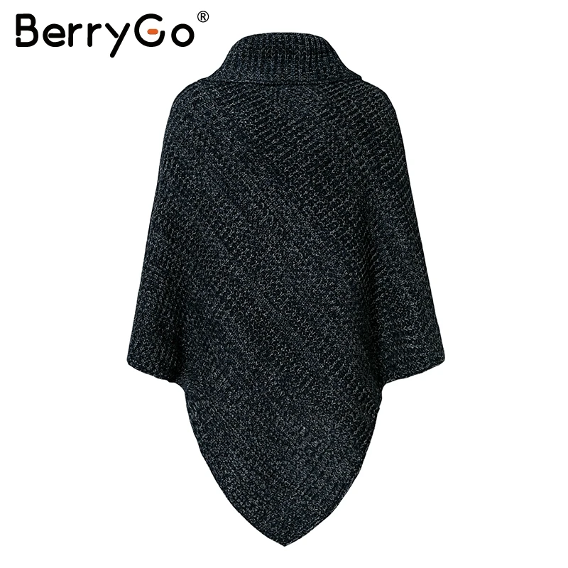Женский вязаный свитер BerryGo с высоким воротом на кнопках | Женская одежда