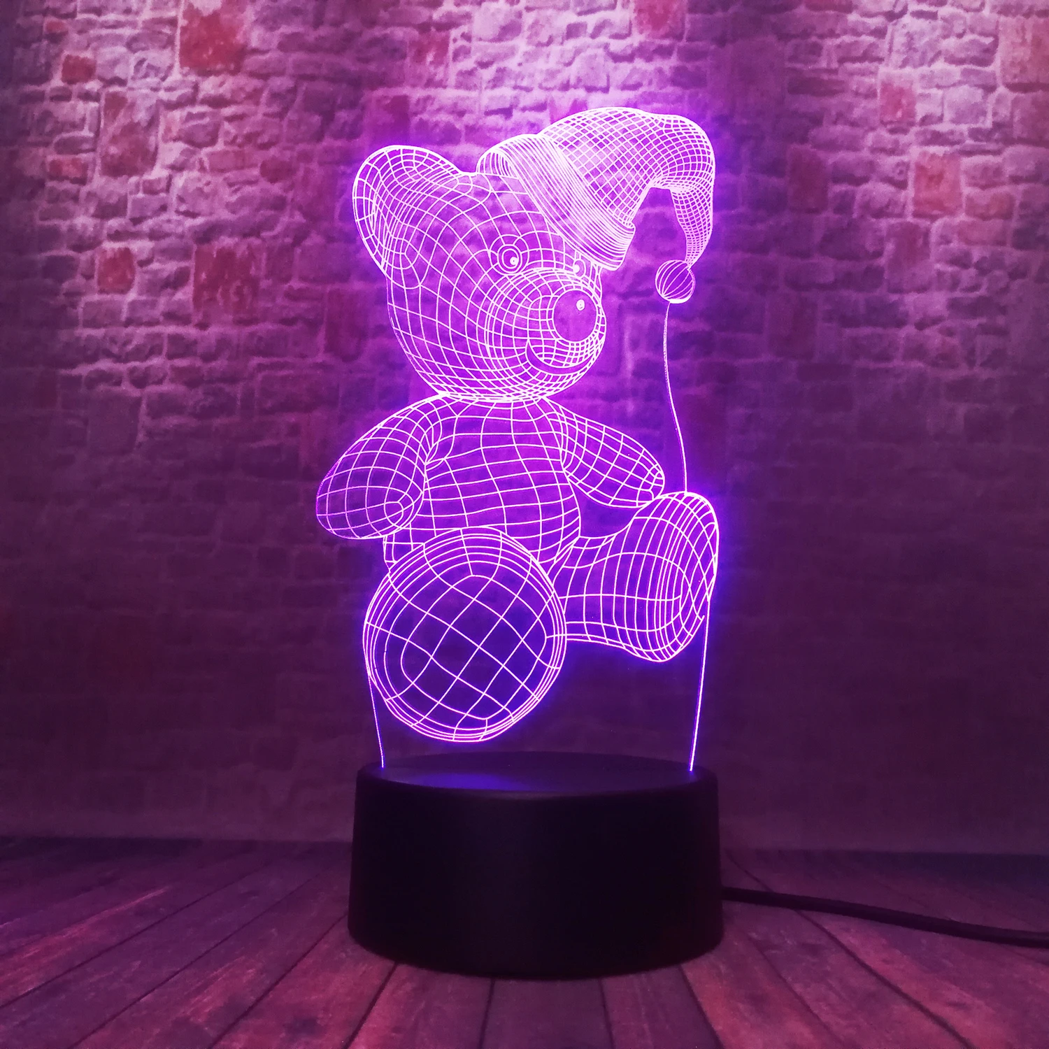 Хит! 3D Рождество Bear7 цветов Изменение ночные светильники Спальня ребенок Спящая
