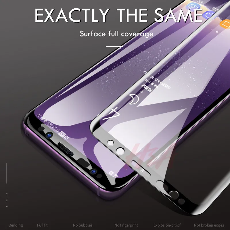 6D полностью изогнутое закаленное стекло для samsung Galaxy S9 S8 Plus Note 8 9 5D Защитная пленка для экрана samsung A6 A8