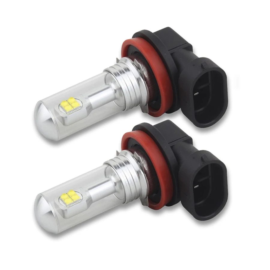 Лампа для противотуманных фар, 2 шт., H8, H11, 6000K, 80 Вт, DC12-24V, 360 градусов