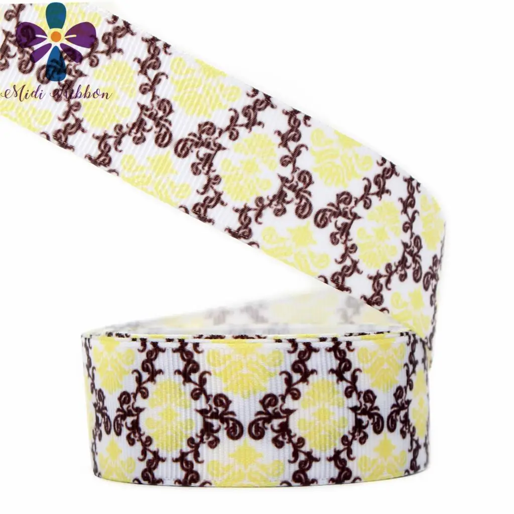 16 мм 75 Красочные Ретро цветок Барокко вихревой печати Grosgrain/Foe ленты DIY волос Bowknots