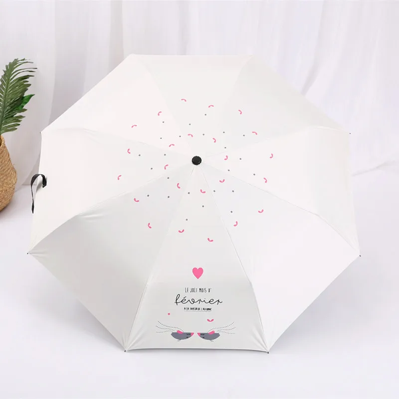 Folding umbrella Cute cartoon mouse UV protection Sun Three-folding Umbrella for women | Дом и сад