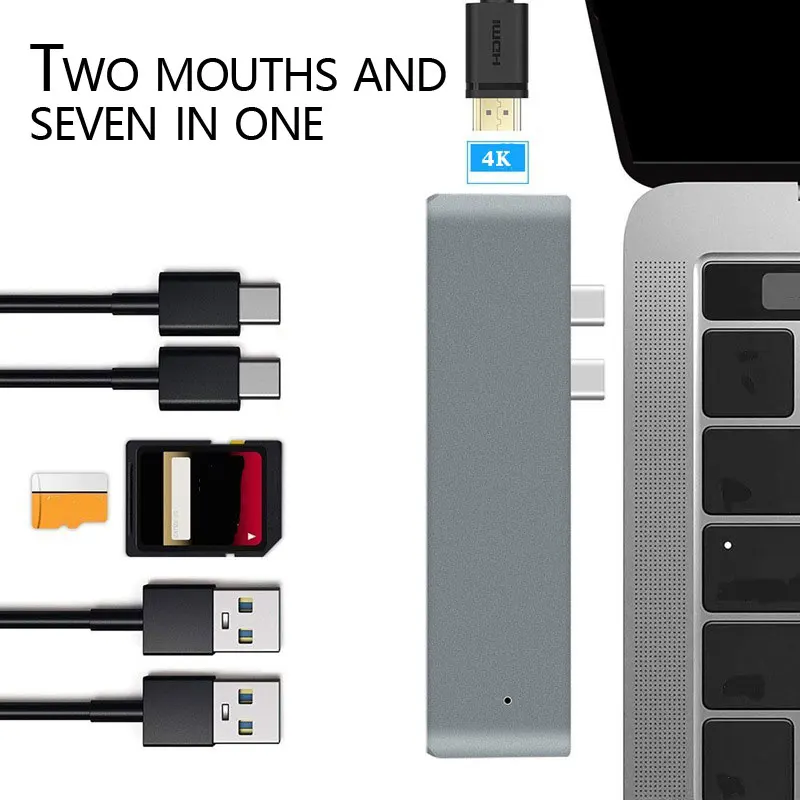 Usb c type концентратор Thunderbolt 3 usb к HDMI 2 0 4K конвертер USB3.0 * 5A 100W PD Быстрая зарядка для