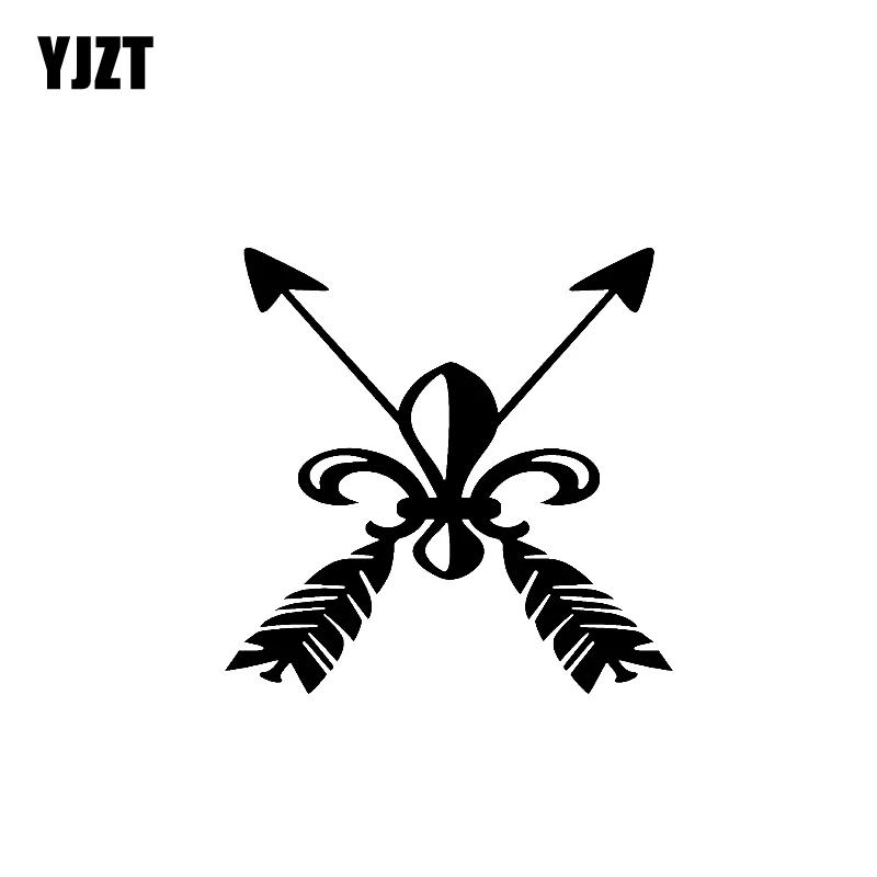 

YJZT 13.5CM*13.5CM Arrow Vinyl Decal Personality Cross Arrows Car Sticker Black Silver C10-02236