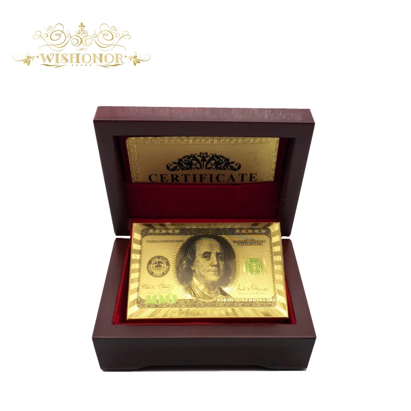 2017 рекламная продукция золотые игральные карты цветные долларовые стильные