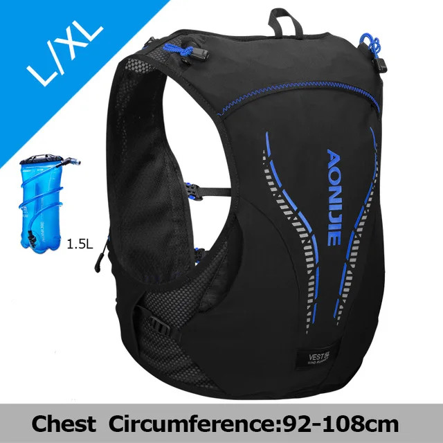 Blue L-XL 1.5L AONIJIE 5L дышащий рюкзак для бега на открытом воздухе спортивный Трейл гоночный марафон Пешие прогулки Кемпинг Велоспорт сумка гидратационный жилет пакет - Цвет: Blue L-XL 1.5L
