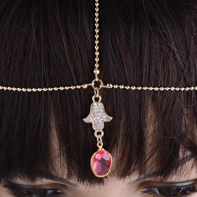 Украшения для волос невесты украшение Женская цепочка индийские бисерные в