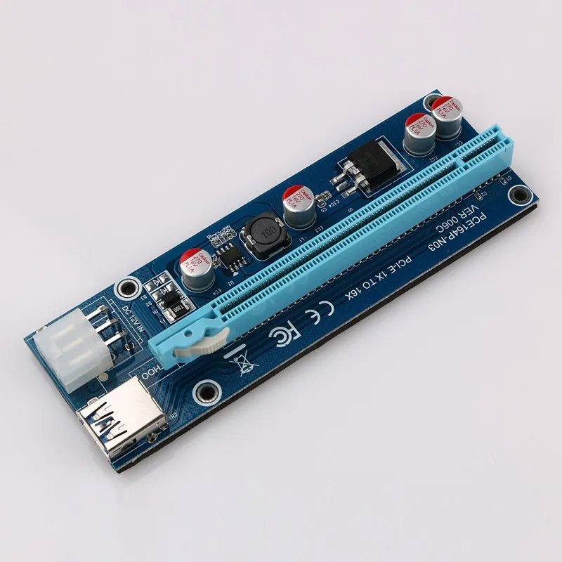 Усиленный удлинитель VER006C PCI E 1x до 16x для майнинговой машины переходник с картой 60