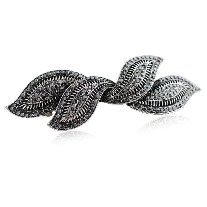 

South Korea Female Retro Hair Ponytail Hairpin Spring Clip Bowknot Hairpin Diamond Jewelry FJ0001