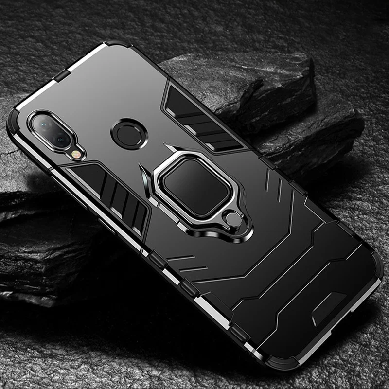For Xiaomi Redmi Note 7 Pro Luxury Magnetic Ring Armor Quakeproof Holder Phone Cover Case 6 5 Fundas | Мобильные телефоны и