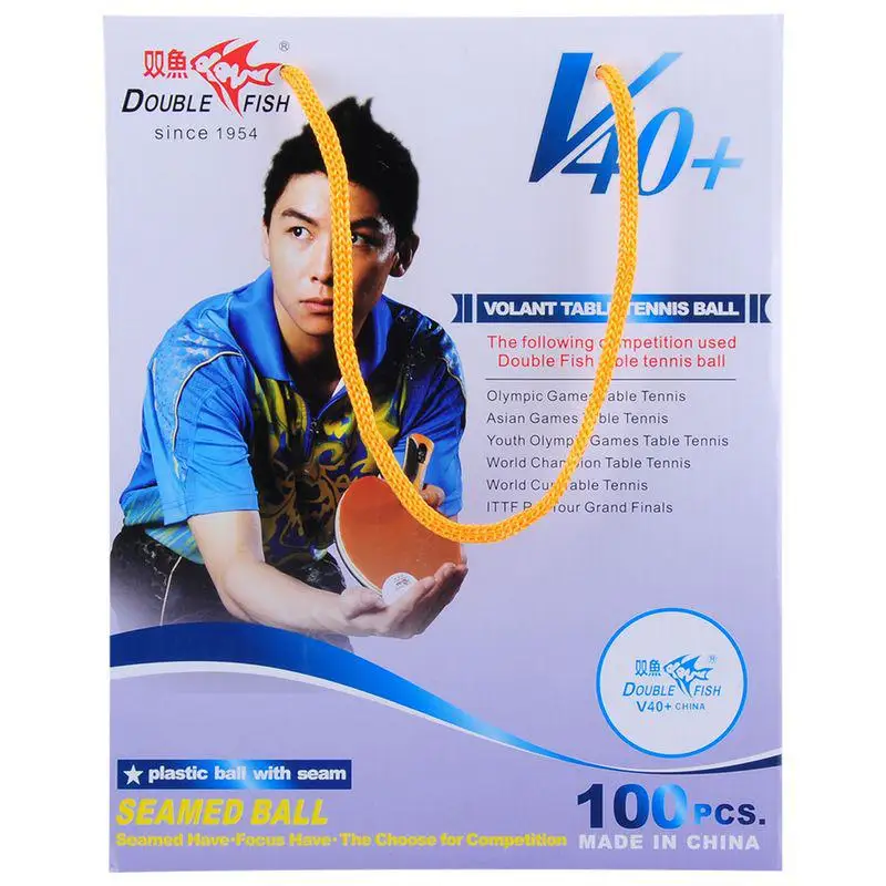 100pcs Двойной рыбы Белый V40+ тренировочный Материал Прошитые pp мяч для настольного тенниса, мячик для пинг-понга 100 шт./кор - Цвет: 100pcs