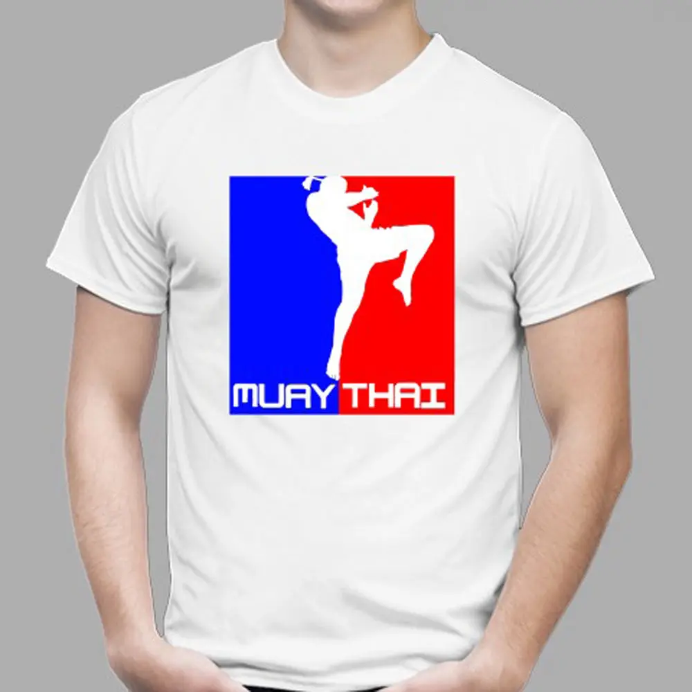

2019 Fashion Hot sale New Muay Thai Kick Boxer Martial Art Logo Men's White T-Shirt Size S - 3XL tee shirt