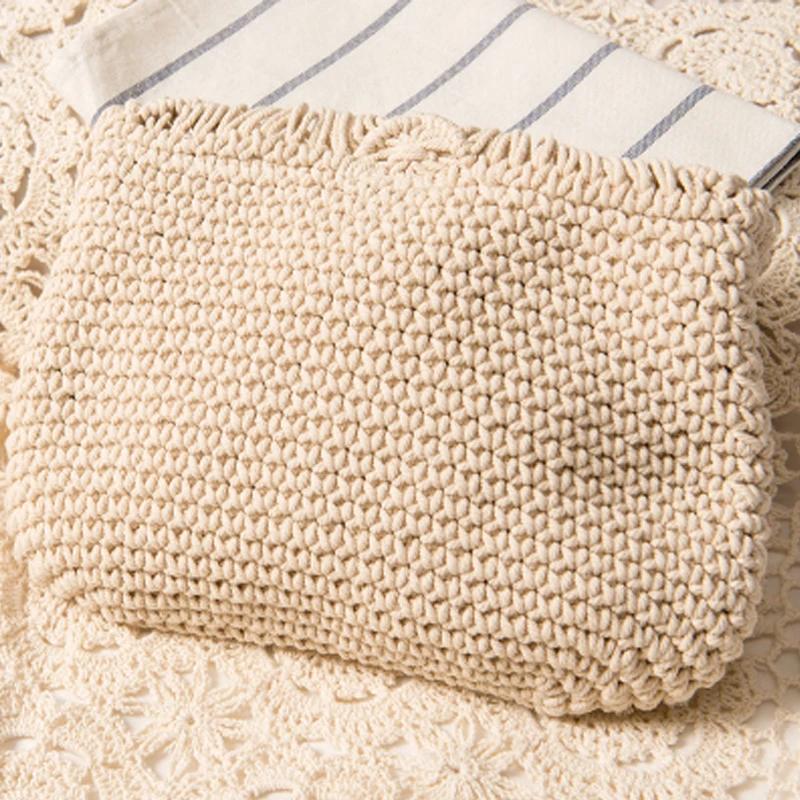 Женская пляжная сумка Кроссбоди Пляжная Ультралегкая с бахромой и кисточками в