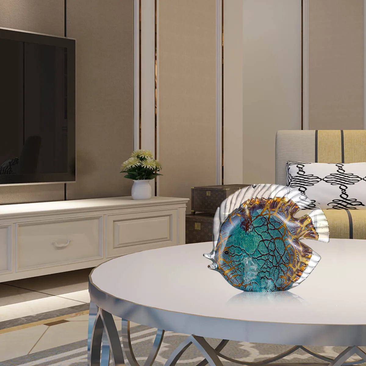 Tooarts красочная пятнистая стеклянная скульптура для тропической рыбы современное