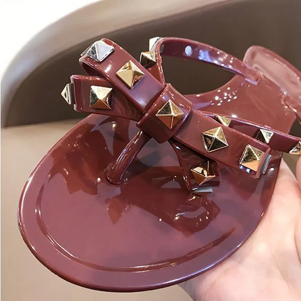 Wine red Г. летние женские сандалии прозрачная обувь женские Вьетнамки мягкие пляжные наружные горки вьетнамки женские на платформе - Цвет: Wine red