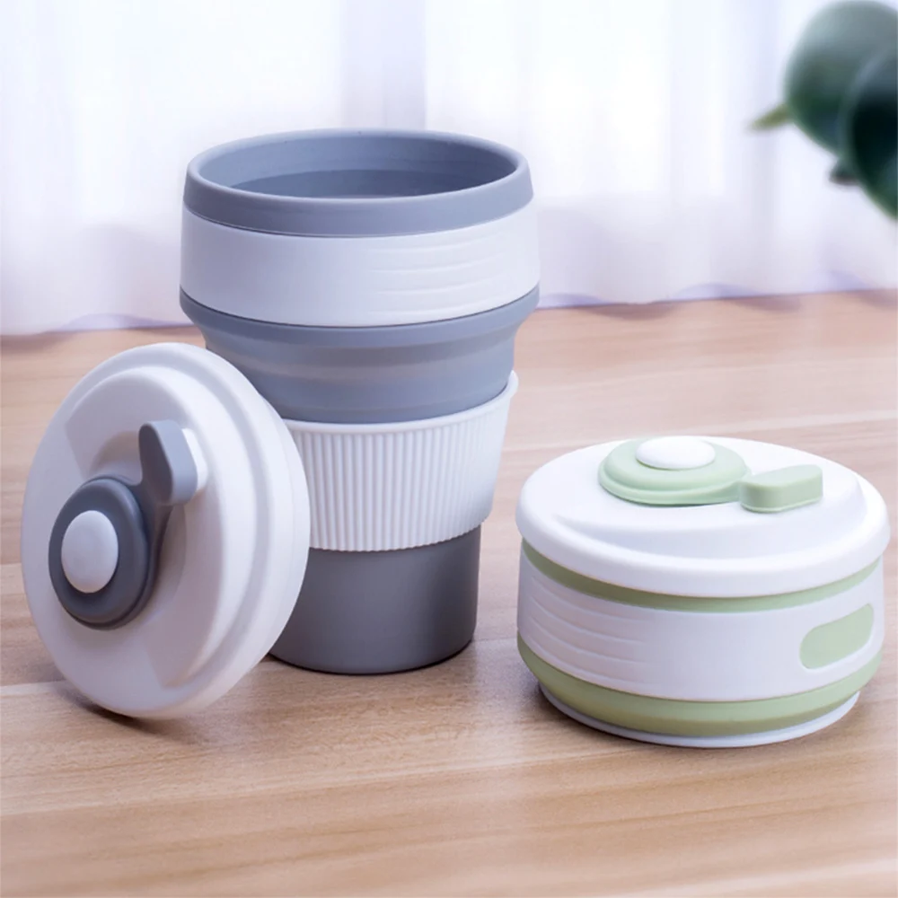 1 шт. портативные одноцветные силиконовые чашки для воды складные горла