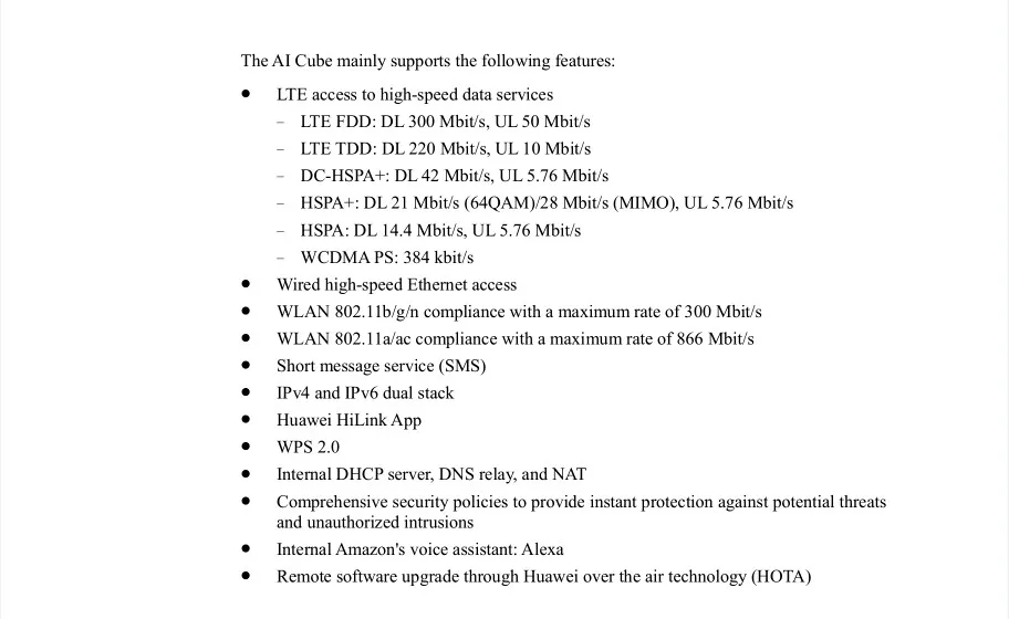 Динамик huawei AICube B900-230 4G LTE FDD B1/B3/B7/B8/B20/B32/B38