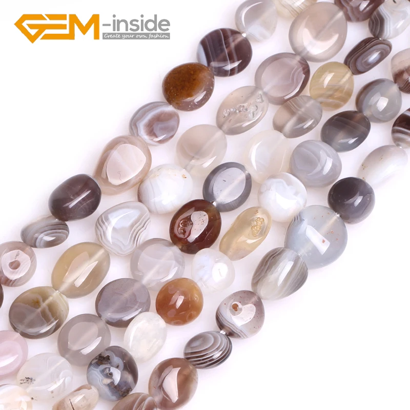 

Gem-inside 5-10x8-12mm Freeform Botswana Agates Beads Natural Stone Beads Loose Bead For Jewelry Making Strand 15 inches DIY