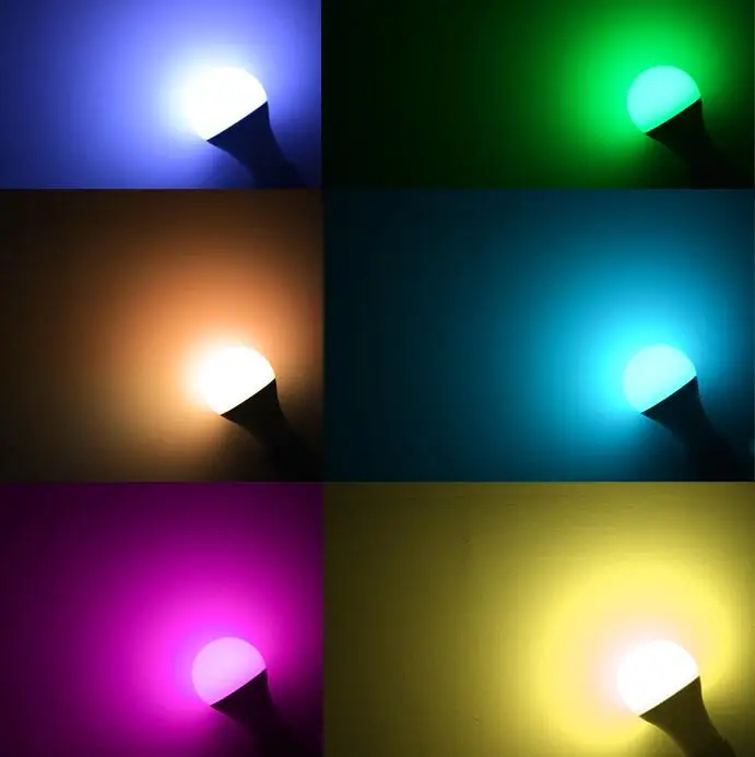 Светодиодный светильник E27 5 Вт 10 15 RGB + белый 16 цветов светодиодный изменяемый с