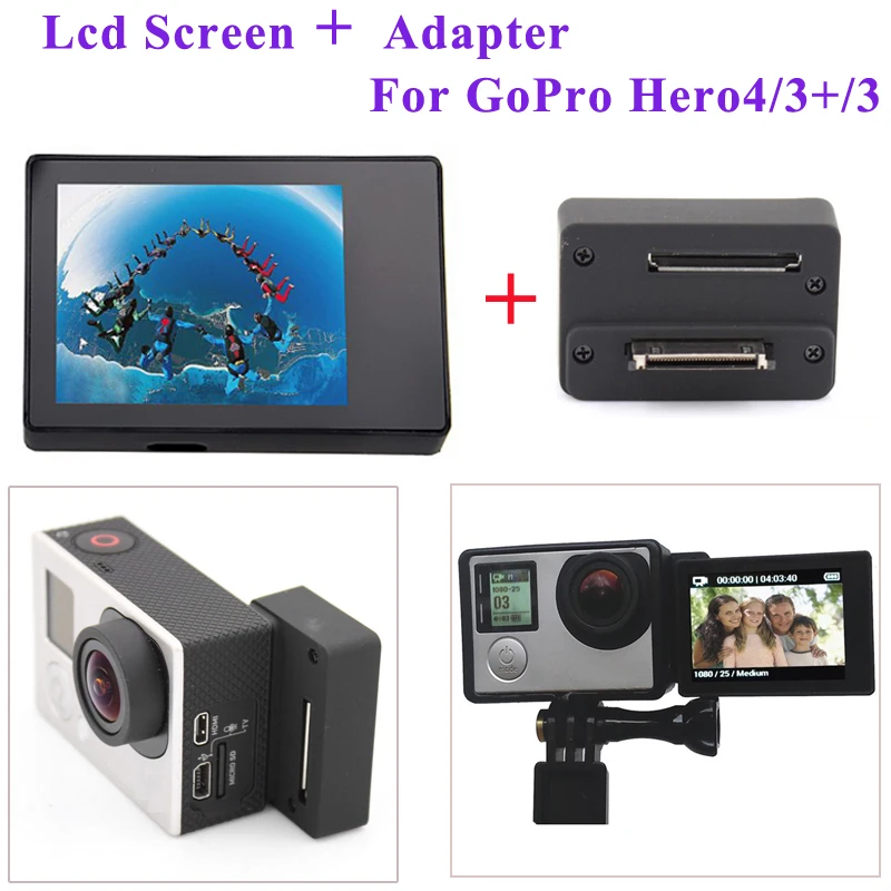 Аксессуары для GoPro Hero 4 3 + коробка адаптера автоспуска ЖК-экран BacPac аксессуары