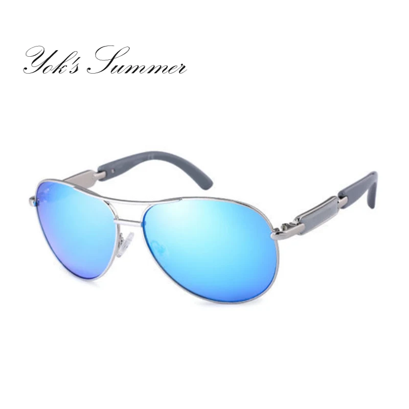 C2 Silver Blue YOK'S Винтаж для женщин Пилот солнцезащитные очки для UV400 покрытие розовый оттенок зеркало вождения очки модные украшения Oculos WN1283 - Цвет линз: C2 Silver Blue