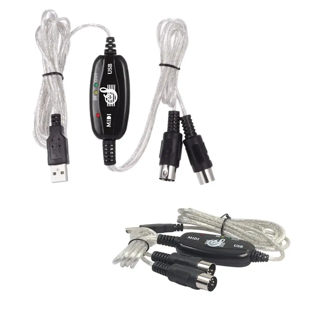 USB в кабель MIDI конвертер для музыки Адаптер клавиатуры черный шнур 190 см/74 8 дюйма| |