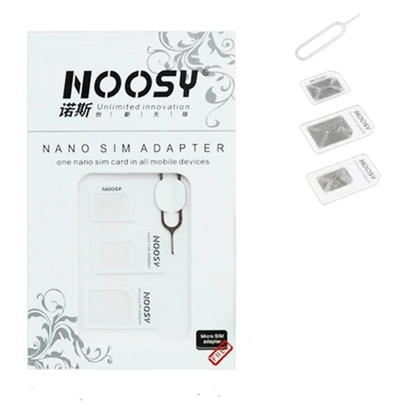 

4 в 1 Noosy Nano адаптер для сим-карты + адаптер для микро сим-карт + стандартный адаптер для сим-карты с извлекающим штифтом для Iphone samsung 300 набор