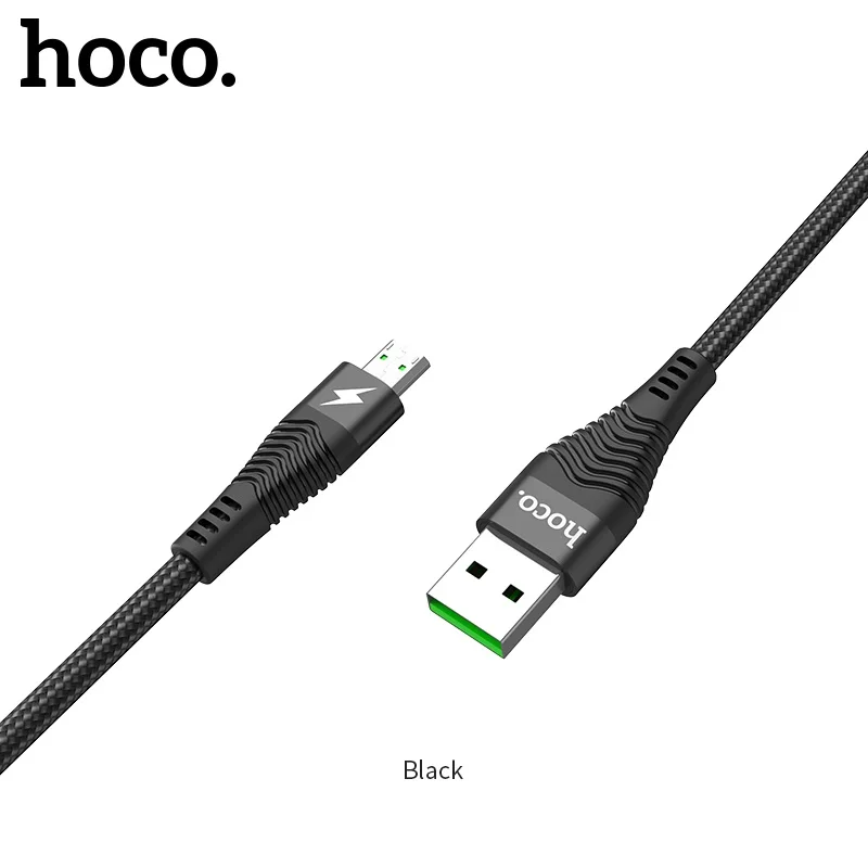 Черный HOCO 5A USB C кабель Supercharge usb type C кабель для huawei mate 20 P30 P20 Pro Lite быстрое зарядное устройство кабель для samsung S10 S9 - Цвет: Черный