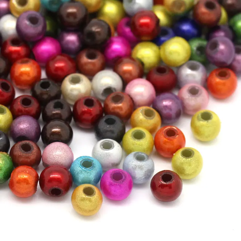 Акриловые бусины разделители DoreenBeads Круглые смешанные диаметр около 4 мм (1/8