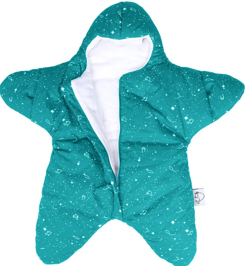 Turquoise Green Хлопок детский спальный мешок конверт в коляску мягкий и теплый 0 до 8 месяцев для новорожденных Зима 80x73 см первый подарок для ребенка - Цвет: Turquoise Green