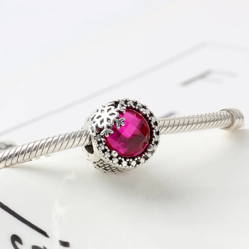 Новый сплав бисера Ослепительная Снежинка Шарм Подходит оригинальный браслет