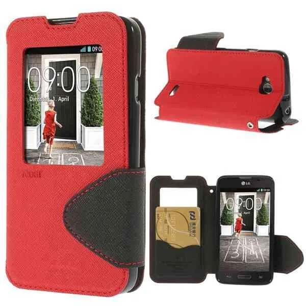 Luxury Roar Korea Diary View Window Protective Phone case Leather Case Cover for LG L70 D320 Dual SIM D325 Wallet Flip | Мобильные