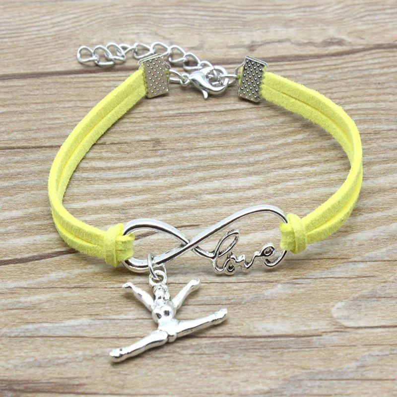 Новый Античный Серебристый гимнастический браслет для девушек с символом Infinity