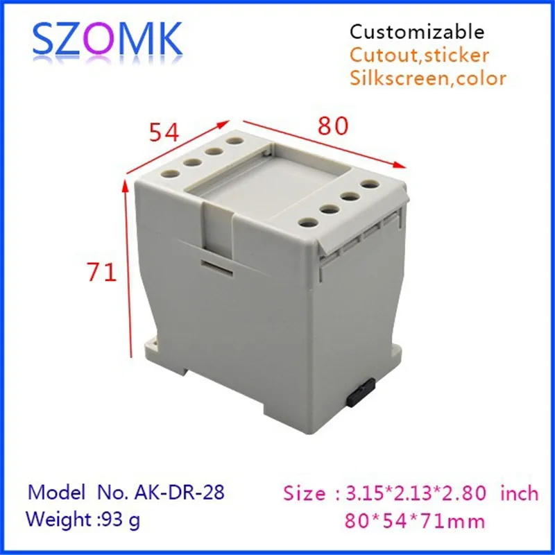 1 шт. szomk новый корпус для электроники пластиковая коробка управления din 88*88*16 мм