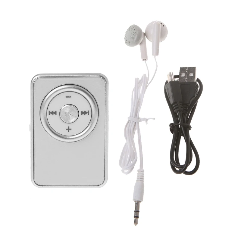 Мини-зажим музыкальный медиа mp3-плеер Поддержка TF Micro SD карты с USB-кабелем для
