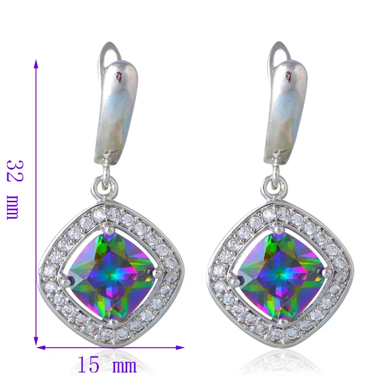Женские серьги подвески с цирконом серебряного цвета|earrings lock|earrings fruitearring tray |