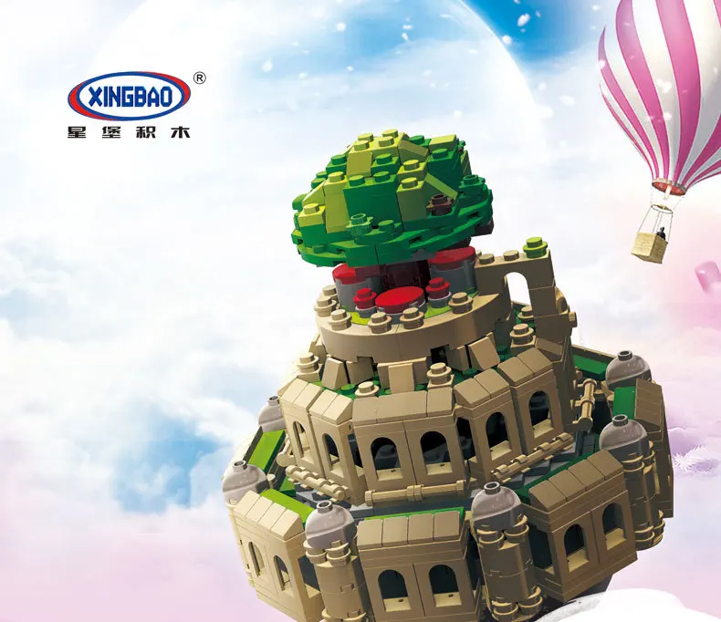 Xingbao 05001 город Castle In The Sky Творческий S Laputa в заказе будет отправлена модель с музыкой, строительные блоки, кирпич замок небесно-игрушки для детей
