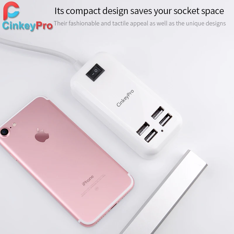 Cinkeypro ЕС Plug 4 порта несколько зарядное устройство USB 15 Вт 3A Smart адаптер мобильного