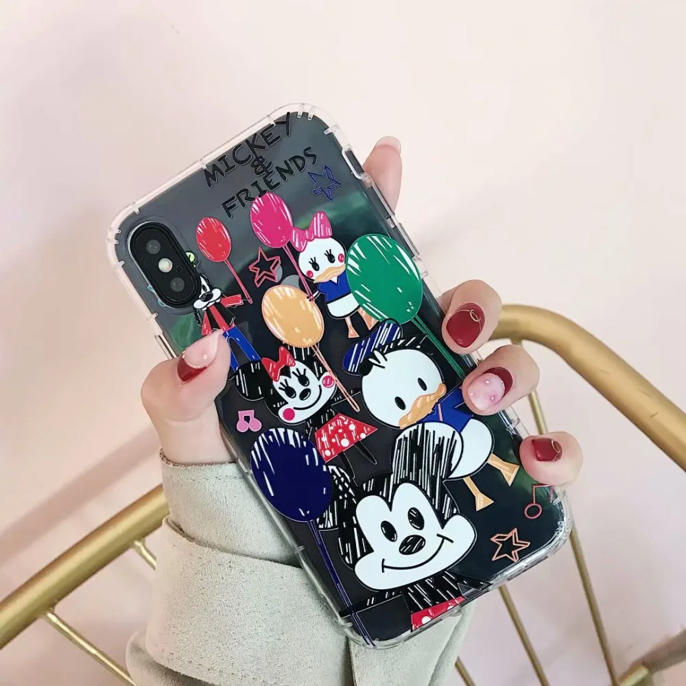 Чехол Hazy beauty для iphone 7 прозрачные силиконовые чехлы с рисунком Микки iPhone X XS XR Max 6 6S
