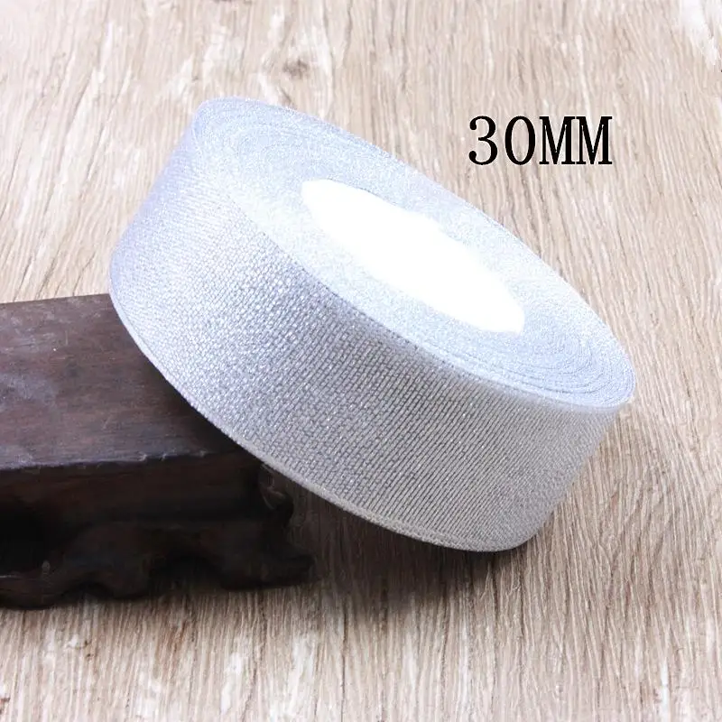 Атласная Серебряная лента длиной 25 ярдов украшение для вечеринки дома свадьбы