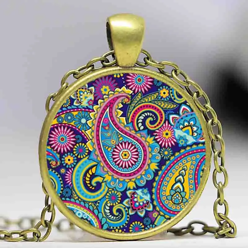 Ожерелье зеленого фиолетового синего цвета цветок жизни ожерелье с подвеской Ом