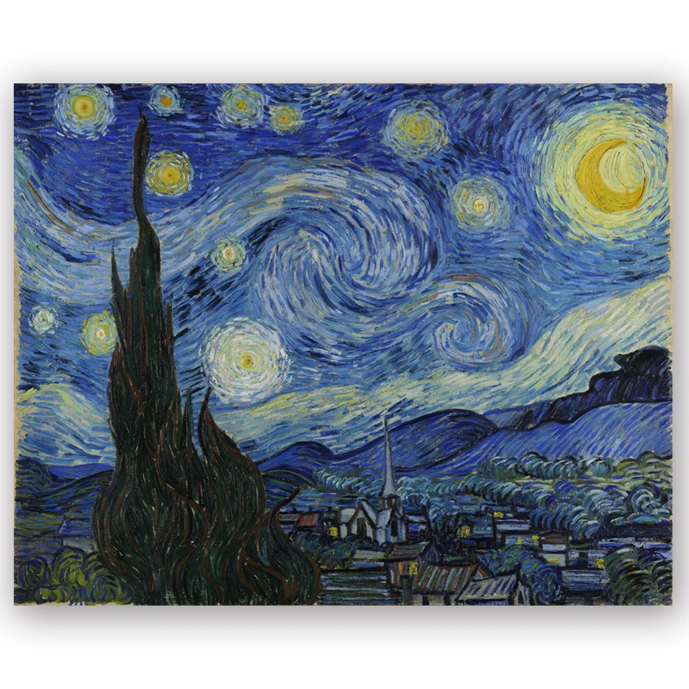 Canvas Art Print World Famous Painting Starry Night by Van Gogh Copy of Prints For Home Decoration Unframed LZ139 | Дом и сад