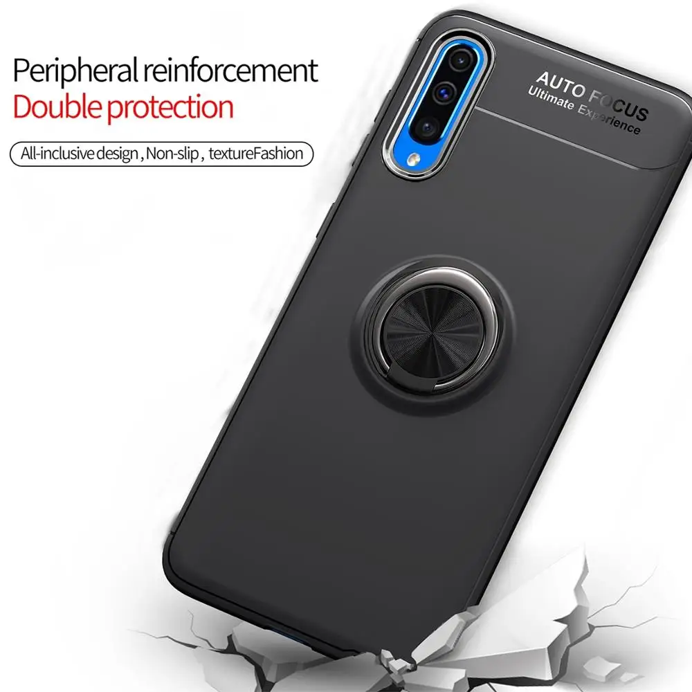 Чехол для телефона Samsung Galaxy A50 A70 с магнитным кольцом для автомобиля, мягкий силиконовый чехол Funda для A30 A40 A50 Capa on.