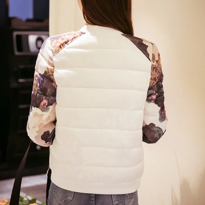 Новинка модная женская зимняя Корейская короткая приталенная куртка пуховик с