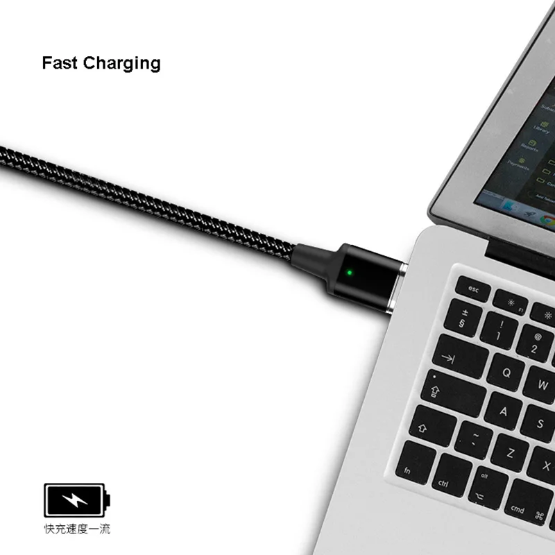 Магнитный кабель для быстрой зарядки 5 А (макс.) Macbook SAMSUNG S10 S9 + Note 8 HUAWEI XIAOMI