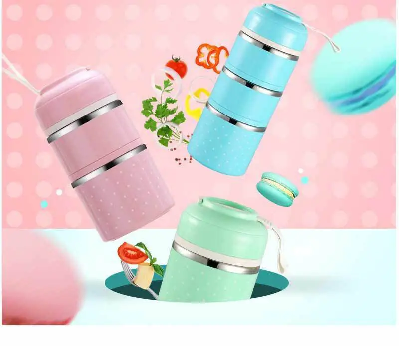 Dropshopping японский, из нержавеющей стали Ланч-бокс Герметичный Тепловой Bento box для детей портативный милый Пикник школьный контейнер для еды