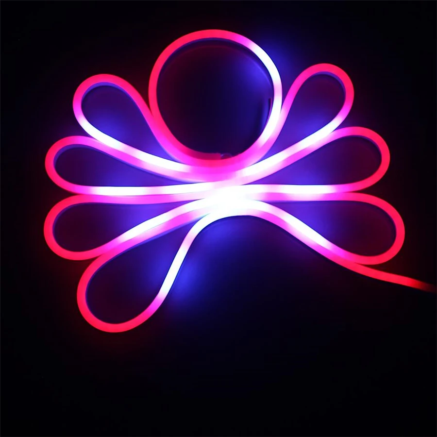 5 м RGB LED неоновый свет WS2811 гибкие светодиодные веревочные огни SMD 5050 с IC DMX512