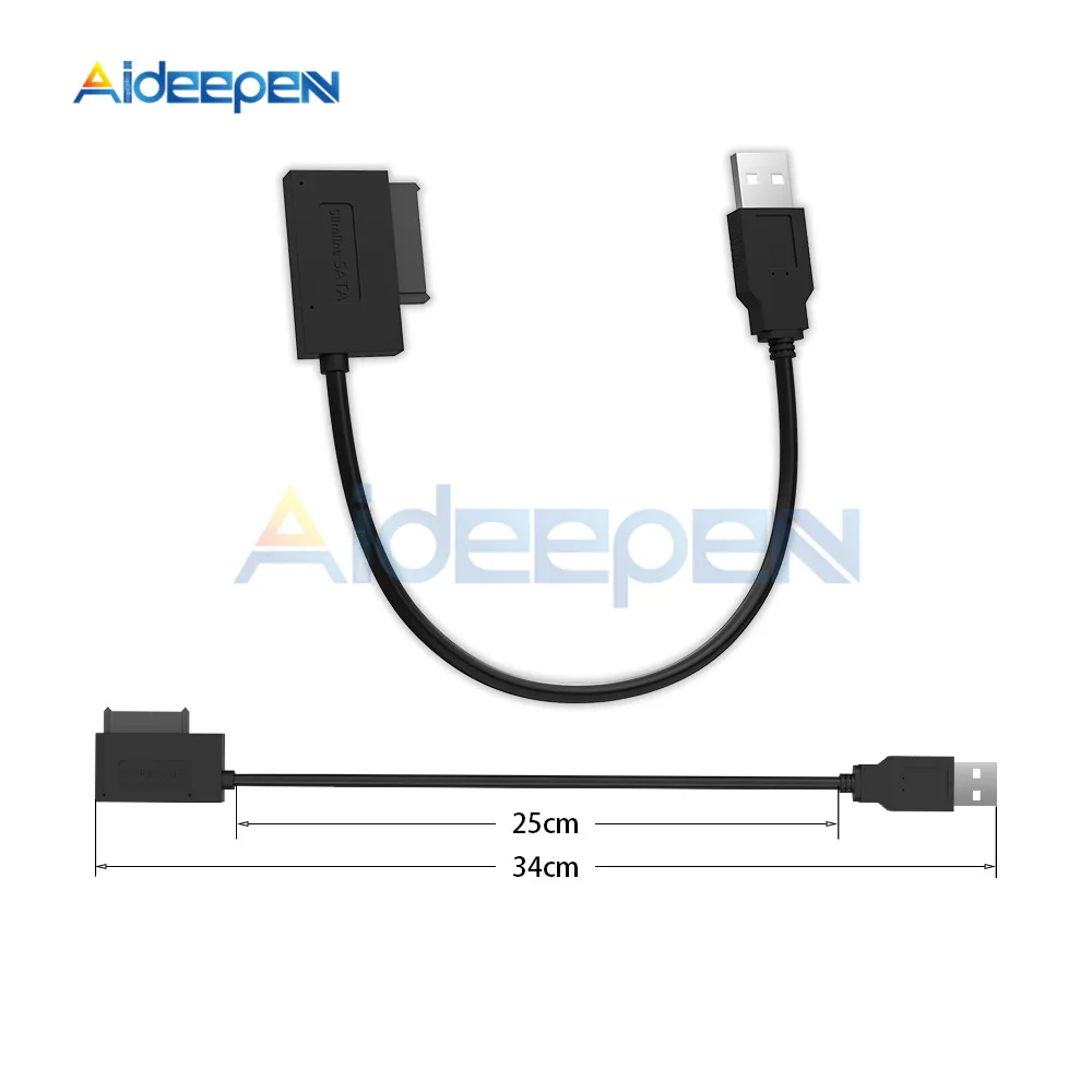USB 2 0 к Mini SATA 7 + 6 13 контактный адаптер конвертер кабель для ноутбука CD/DVD ROM тонкий